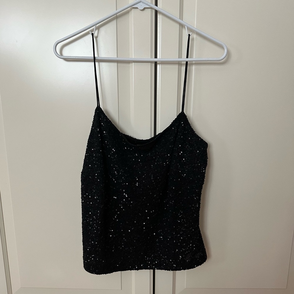 Ann Taylor Black Sparkly Top